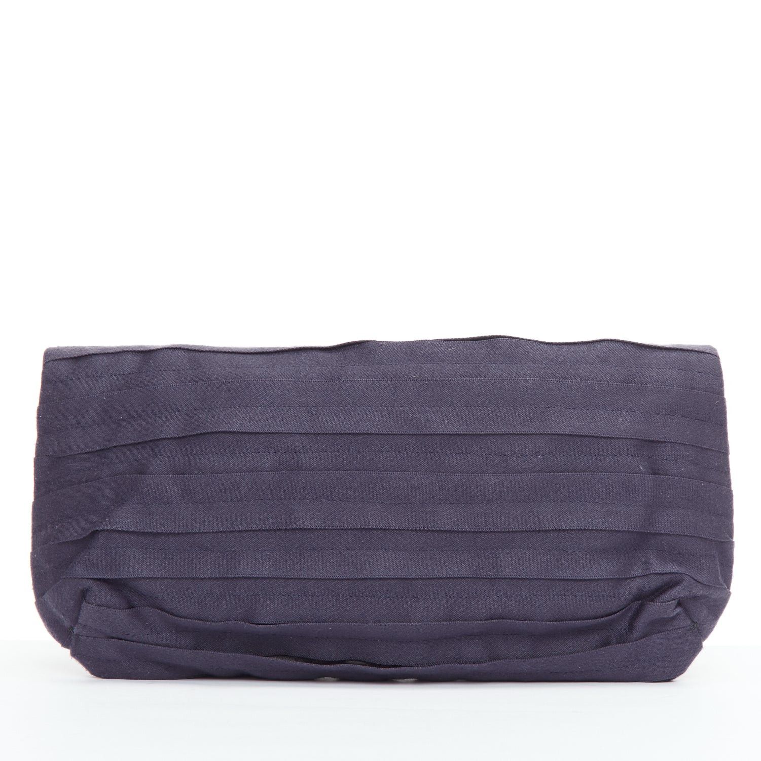 Lanvin LANVIN purple satin pleated fabric silver buckle foldover clutch bag Size ONE SIZE - 4 Thumbnail