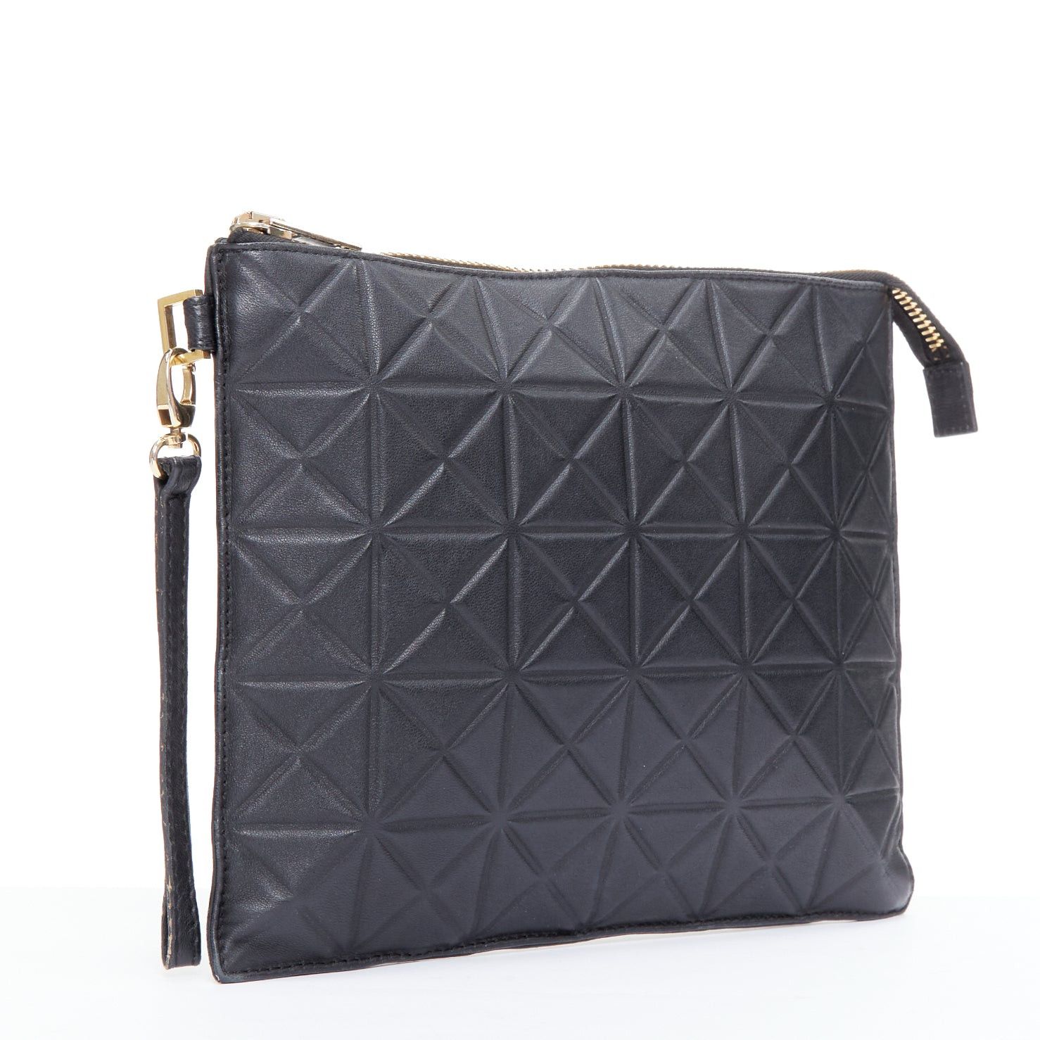 Gareth Pugh rare GARETH PUGH black leather geometric zip wrist clutch bag Size ONE SIZE - 3 Thumbnail