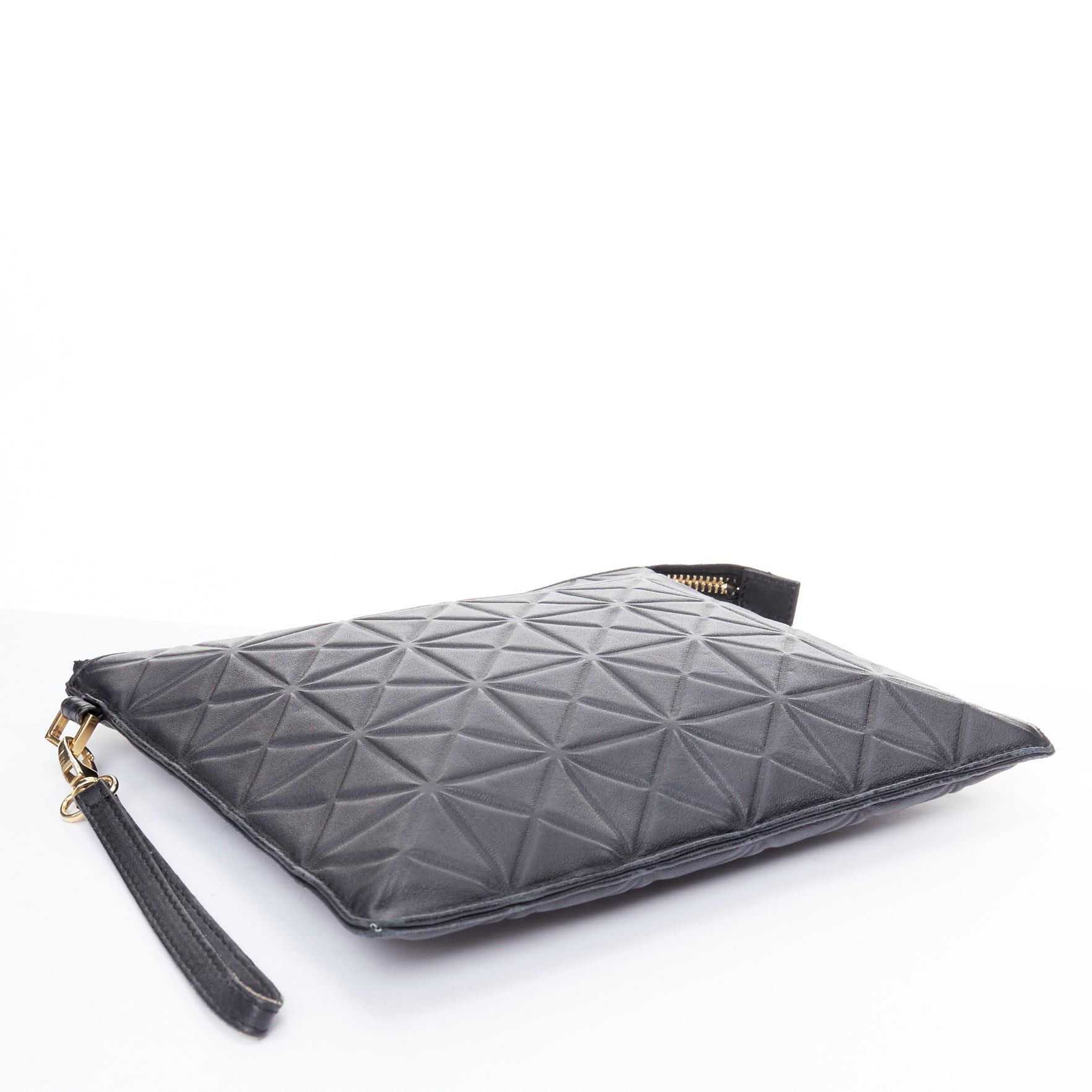 Gareth Pugh rare GARETH PUGH black leather geometric zip wrist clutch bag Size ONE SIZE - 5 Thumbnail
