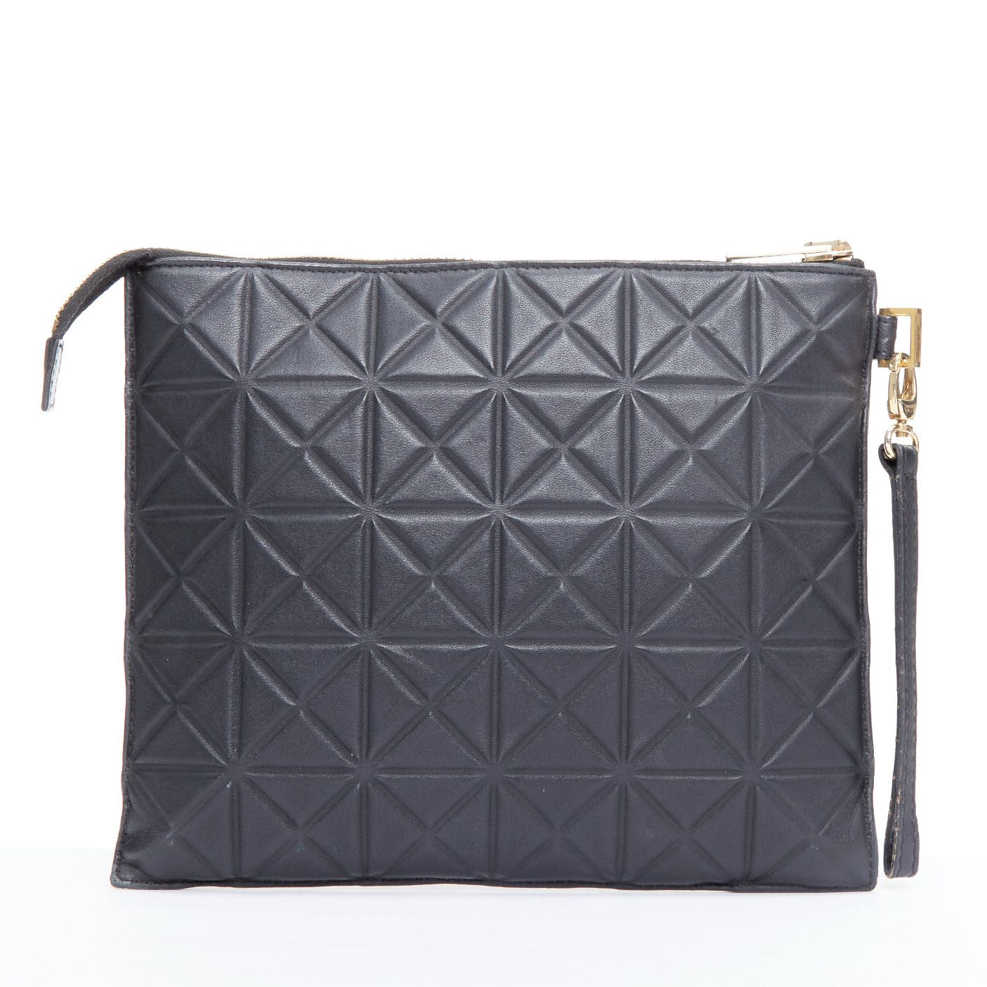 Gareth Pugh rare GARETH PUGH black leather geometric zip wrist clutch bag Size ONE SIZE - 4 Thumbnail