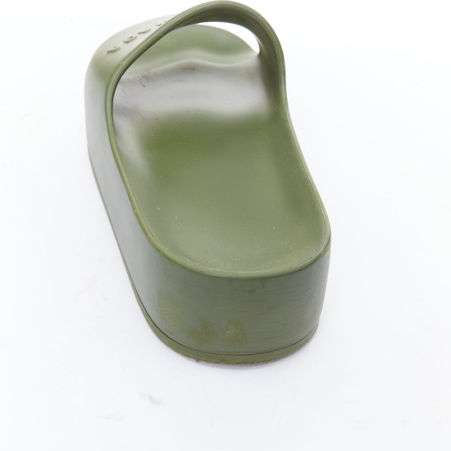 Balenciaga BALENCIAGA Chunky green debossed logo rubber platform pool slides EU36 Size US 6 / IT 36 - 8 Thumbnail