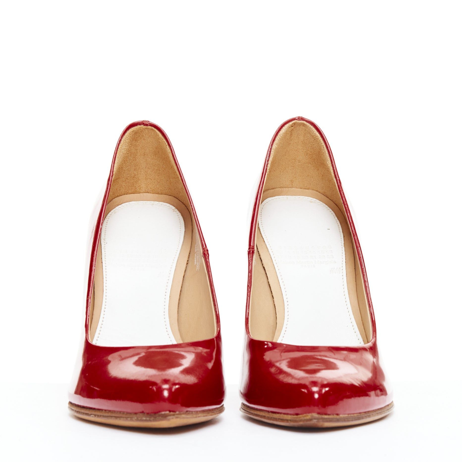 Maison Margiela MAISON MARGIELA H&M Invisible red patent leather perspex clear heel pumps EU37 Size US 7 / IT 37 - 4 Thumbnail