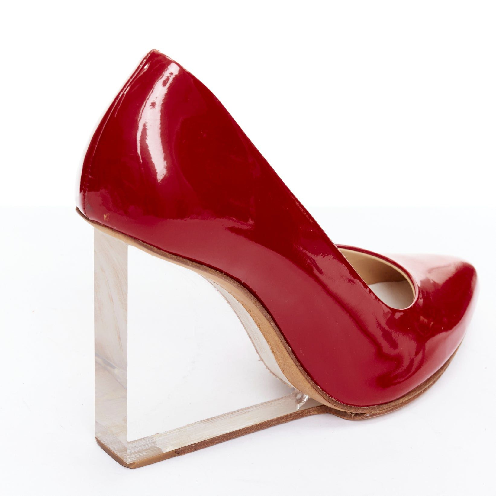 Maison Margiela MAISON MARGIELA H&M Invisible red patent leather perspex clear heel pumps EU37 Size US 7 / IT 37 - 7 Thumbnail