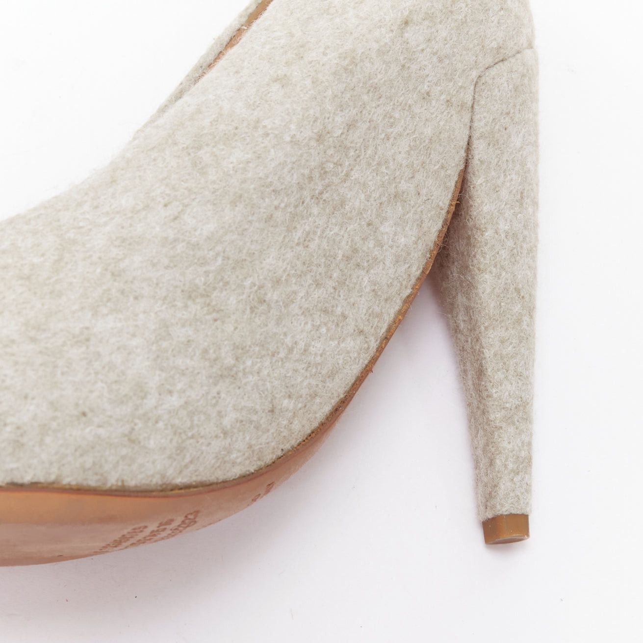 Maison Margiela rare MAISON MARGIELA 2010 grey wool felt convex sole high heel pumps EU36 Size US 6 / IT 36 - 9 Thumbnail