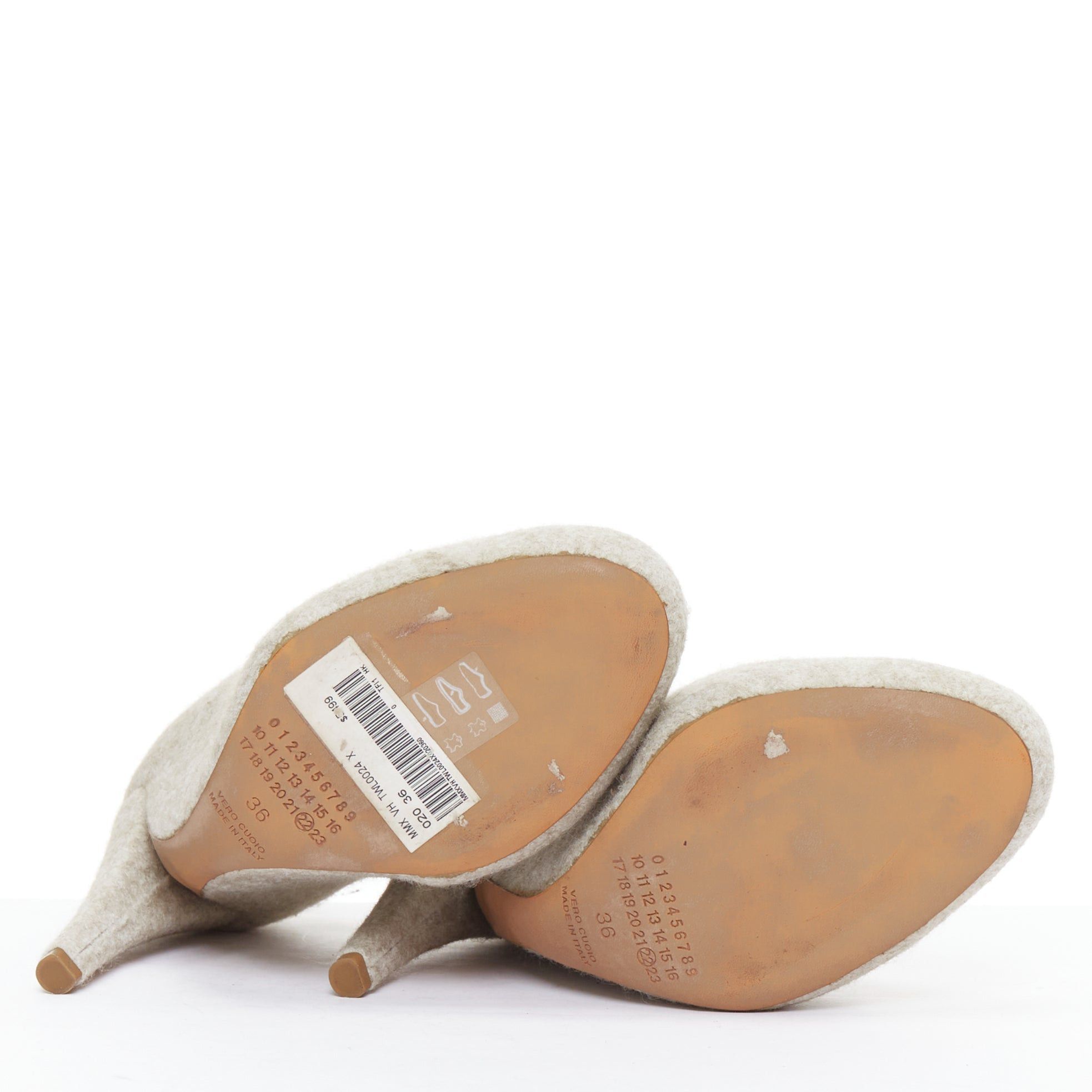 Maison Margiela rare MAISON MARGIELA 2010 grey wool felt convex sole high heel pumps EU36 Size US 6 / IT 36 - 12 Thumbnail