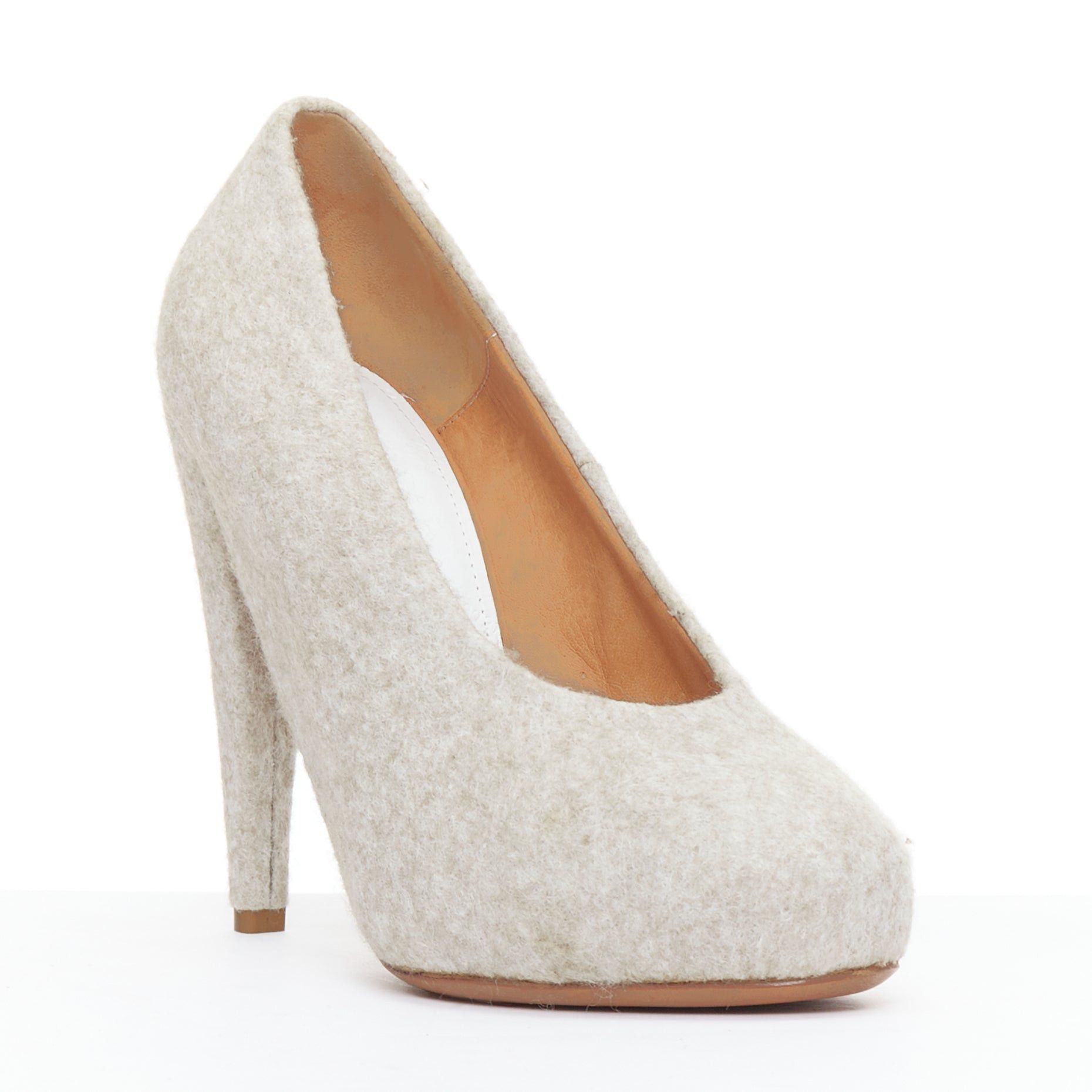 Maison Margiela rare MAISON MARGIELA 2010 grey wool felt convex sole high heel pumps EU36 Size US 6 / IT 36 - 2 Thumbnail