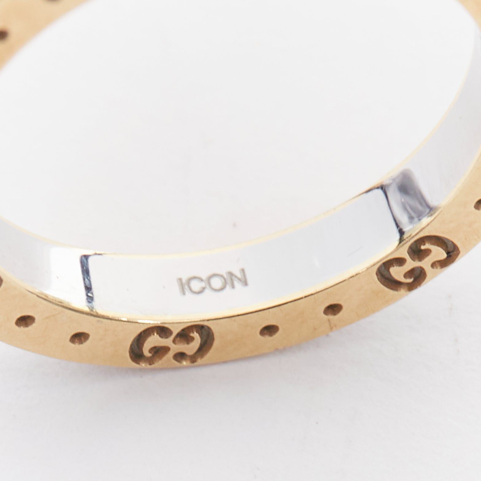 Gucci GUCCI AU 760 gold silver tone GG monogram engraved ring Size ONE SIZE - 4 Thumbnail
