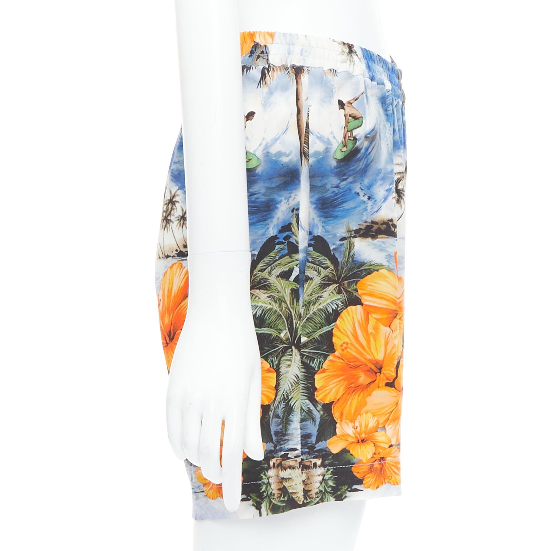 Stella McCartney STELLA MCCARTNEY orange flower Hawaiian surfer print silk boxer shorts pant IT36 Size 25" / US 0 / IT 36 - 4 Thumbnail