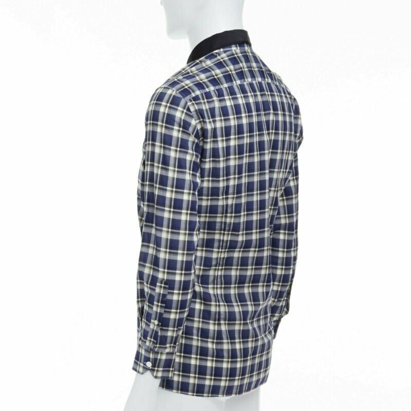 Lanvin LANVIN ALBER ELBAZ blue checked cotton grosgrain ribbon collar shirt EU38 S Size US S / EU 44-46 / 1 - 6 Thumbnail