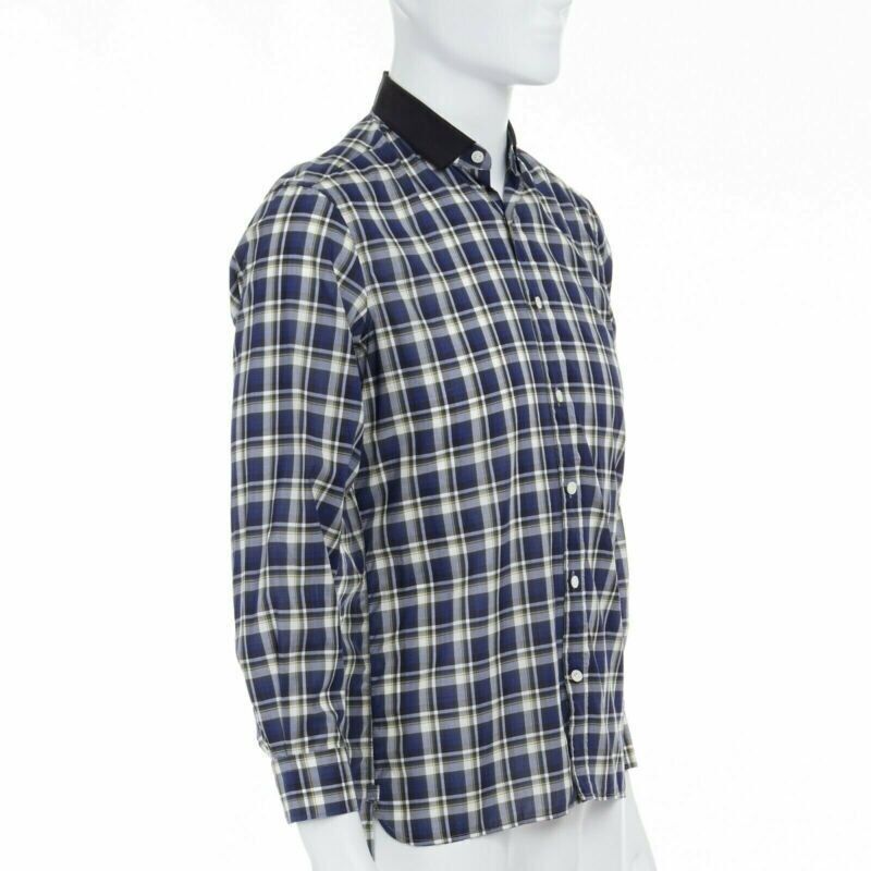Lanvin LANVIN ALBER ELBAZ blue checked cotton grosgrain ribbon collar shirt EU38 S Size US S / EU 44-46 / 1 - 4 Thumbnail