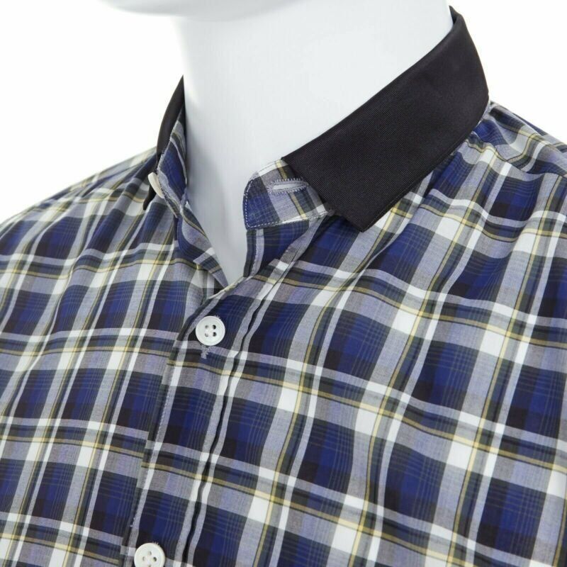 Lanvin LANVIN ALBER ELBAZ blue checked cotton grosgrain ribbon collar shirt EU38 S Size US S / EU 44-46 / 1 - 8 Thumbnail