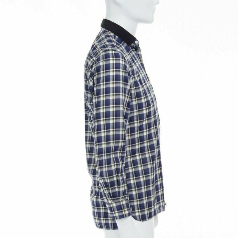 Lanvin LANVIN ALBER ELBAZ blue checked cotton grosgrain ribbon collar shirt EU38 S Size US S / EU 44-46 / 1 - 5 Thumbnail