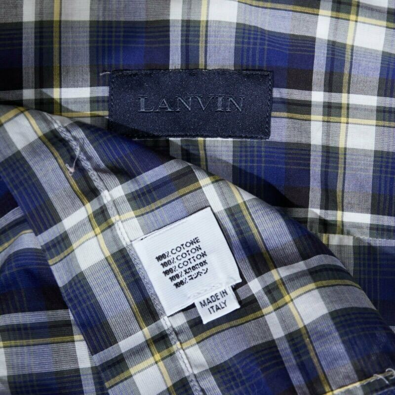 Lanvin LANVIN ALBER ELBAZ blue checked cotton grosgrain ribbon collar shirt EU38 S Size US S / EU 44-46 / 1 - 11 Thumbnail