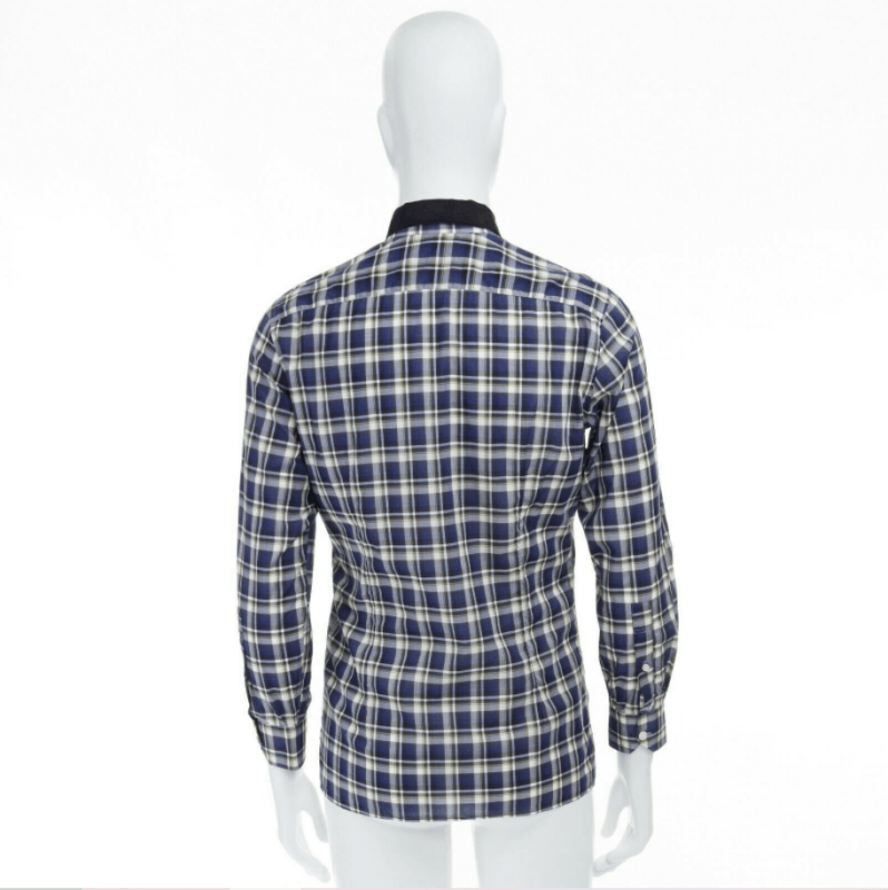 Lanvin LANVIN ALBER ELBAZ blue checked cotton grosgrain ribbon collar shirt EU38 S Size US S / EU 44-46 / 1 - 7 Thumbnail