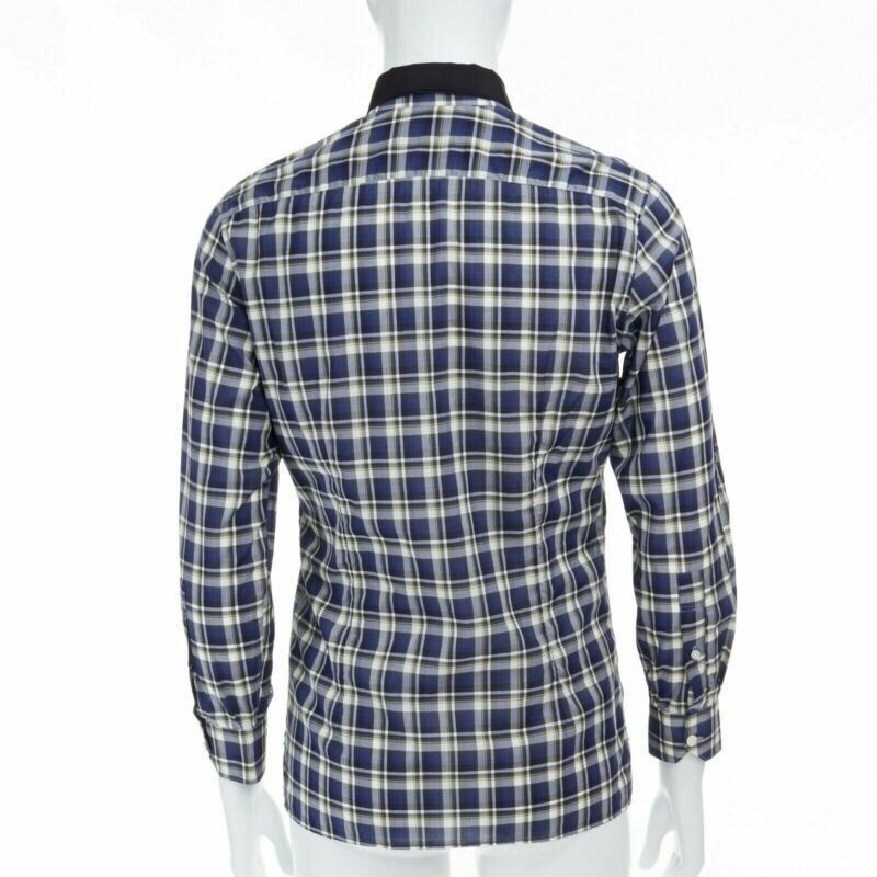 Lanvin LANVIN ALBER ELBAZ blue checked cotton grosgrain ribbon collar shirt EU38 S Size US S / EU 44-46 / 1 - 2 Thumbnail