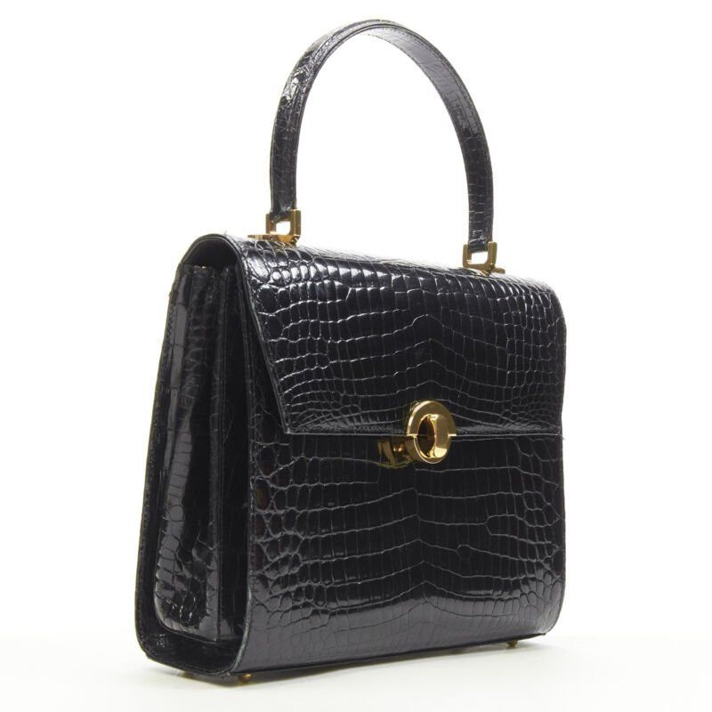 KWANPEN KWANPEN black polished leather gold turnlock crossbody flap satchel bag Size ONE SIZE - 3 Thumbnail