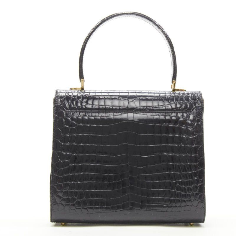 KWANPEN KWANPEN black polished leather gold turnlock crossbody flap satchel bag Size ONE SIZE - 5 Thumbnail