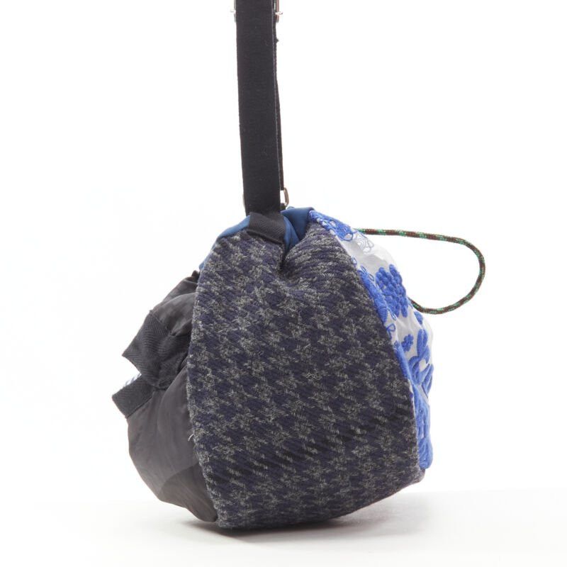 Sacai SACAI Transformable mixed fabric wool drawstring bucket crossbody tote bag Size ONE SIZE - 5 Thumbnail