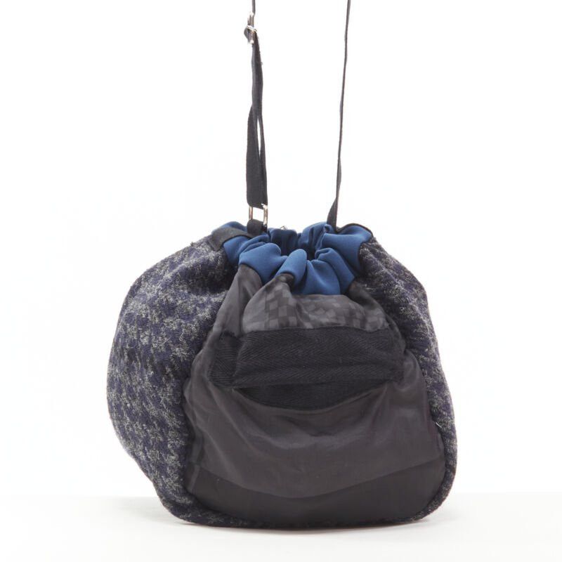 Sacai SACAI Transformable mixed fabric wool drawstring bucket crossbody tote bag Size ONE SIZE - 4 Thumbnail