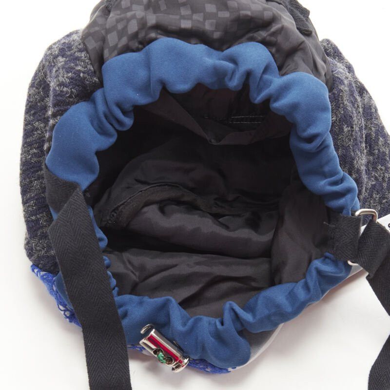 Sacai SACAI Transformable mixed fabric wool drawstring bucket crossbody tote bag Size ONE SIZE - 9 Thumbnail