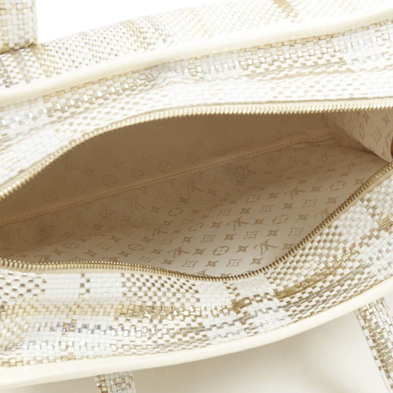Louis Vuitton rare LOUIS VUITTON Street Shopper PM metallic gold silver woven leather tote bag Size ONE SIZE - 11 Thumbnail