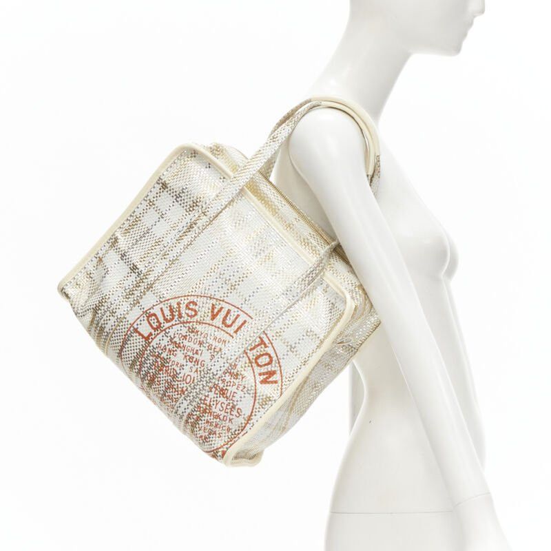 Louis Vuitton rare LOUIS VUITTON Street Shopper PM metallic gold silver woven leather tote bag Size ONE SIZE - 2 Thumbnail