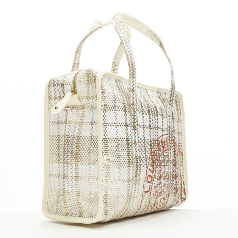 Louis Vuitton rare LOUIS VUITTON Street Shopper PM metallic gold silver woven leather tote bag Size ONE SIZE - 3 Thumbnail