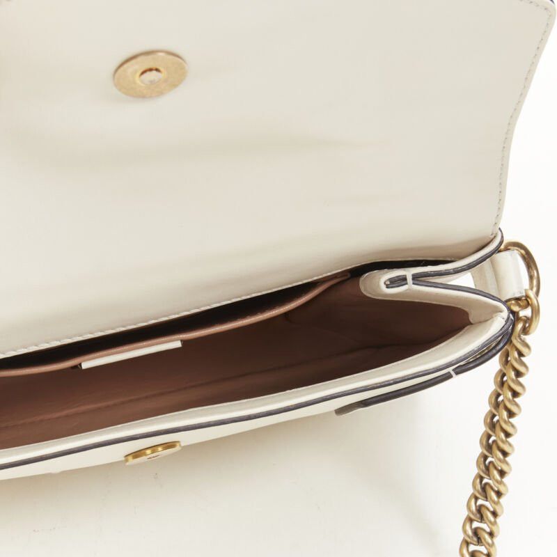 Gucci GUCCI Queen Margaret Embellished Bee pearl stud white flap crossbody bag Size ONE SIZE - 10 Thumbnail