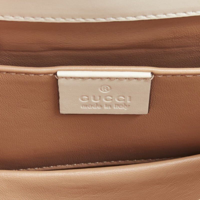 Gucci GUCCI Queen Margaret Embellished Bee pearl stud white flap crossbody bag Size ONE SIZE - 11 Thumbnail