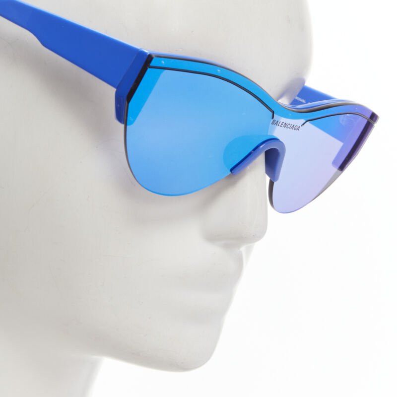 Balenciaga BALENCIAGA DEMNA BB0004SA blue mirrored reflective acetate temple sunglasses Size ONE SIZE - 2 Thumbnail