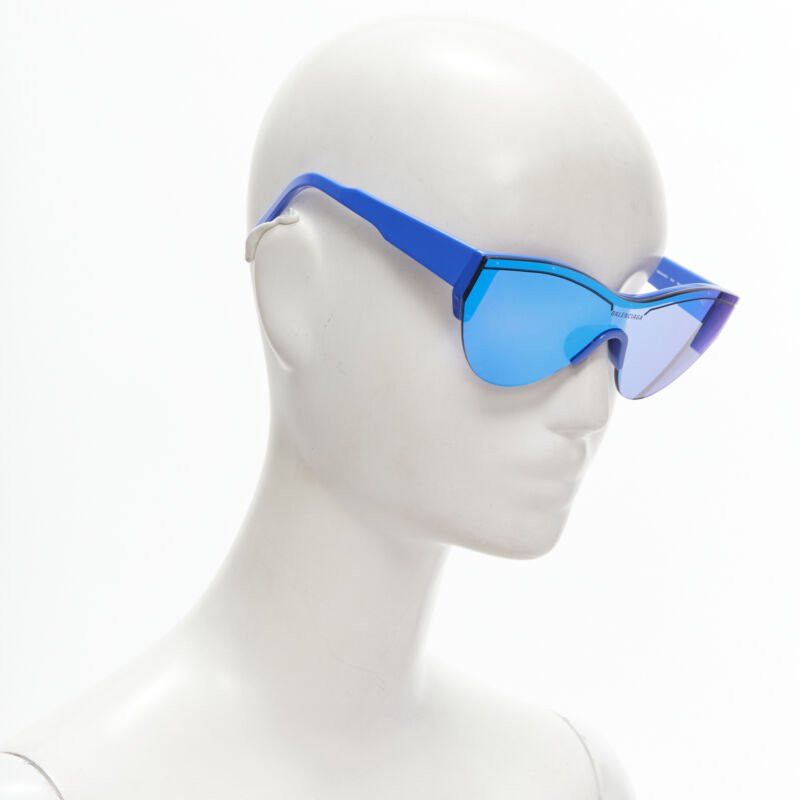 Balenciaga BALENCIAGA DEMNA BB0004SA blue mirrored reflective acetate temple sunglasses Size ONE SIZE - 3 Thumbnail
