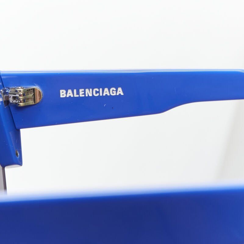 Balenciaga BALENCIAGA DEMNA BB0004SA blue mirrored reflective acetate temple sunglasses Size ONE SIZE - 6 Thumbnail