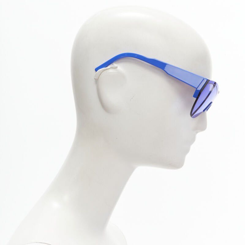 Balenciaga BALENCIAGA DEMNA BB0004SA blue mirrored reflective acetate temple sunglasses Size ONE SIZE - 4 Thumbnail