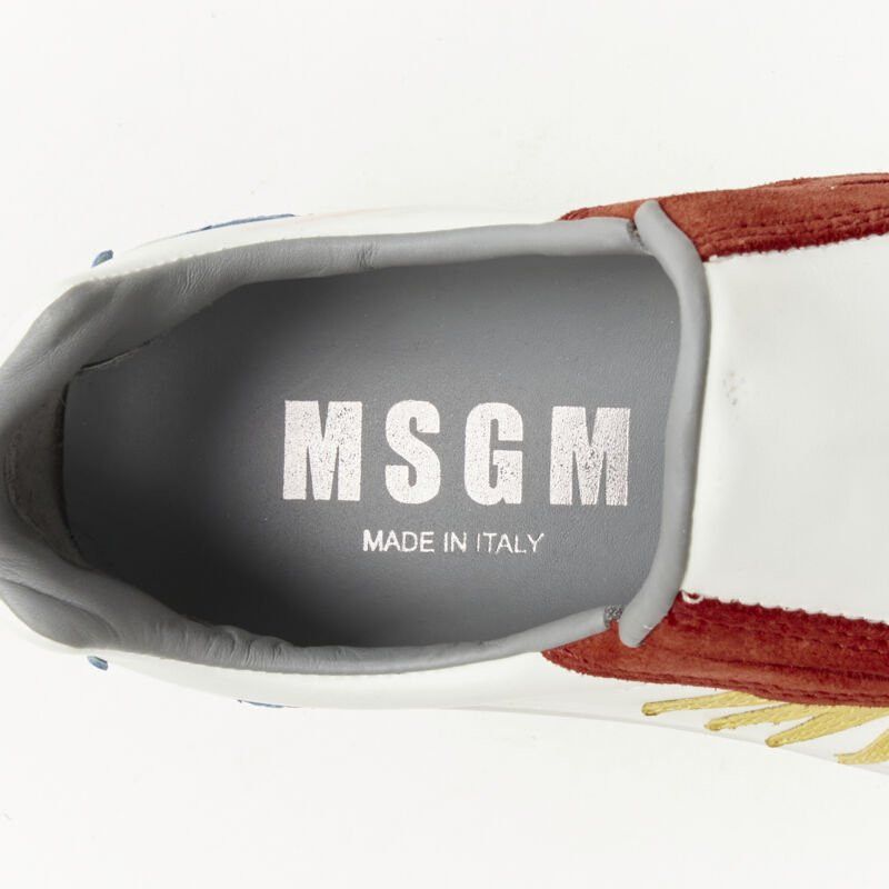 MSGM MSGM white leather starburst patchwork point toe platform sneaker EU36 Size US 6 / IT 36 - 9 Thumbnail