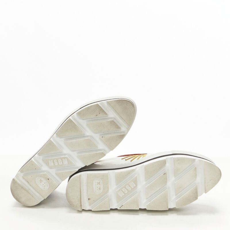 MSGM MSGM white leather starburst patchwork point toe platform sneaker EU36 Size US 6 / IT 36 - 11 Thumbnail