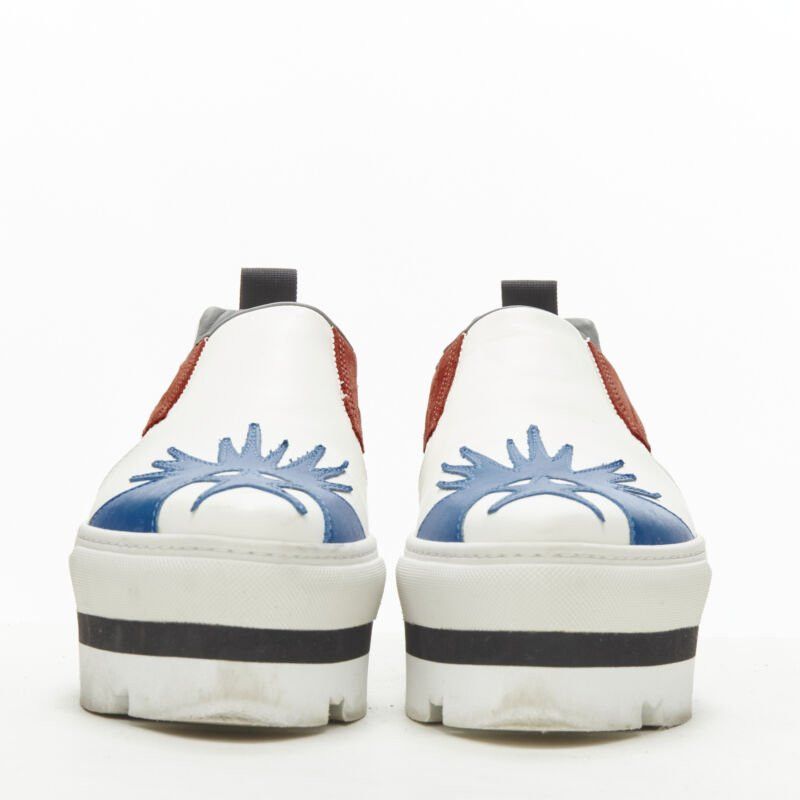 MSGM MSGM white leather starburst patchwork point toe platform sneaker EU36 Size US 6 / IT 36 - 4 Thumbnail