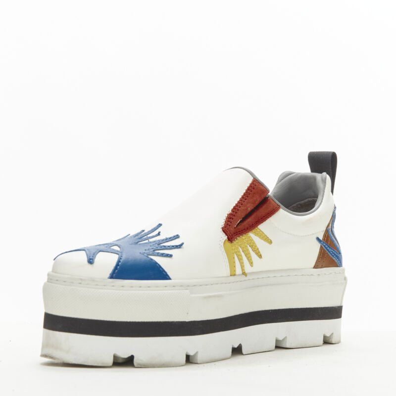MSGM MSGM white leather starburst patchwork point toe platform sneaker EU36 Size US 6 / IT 36 - 5 Thumbnail