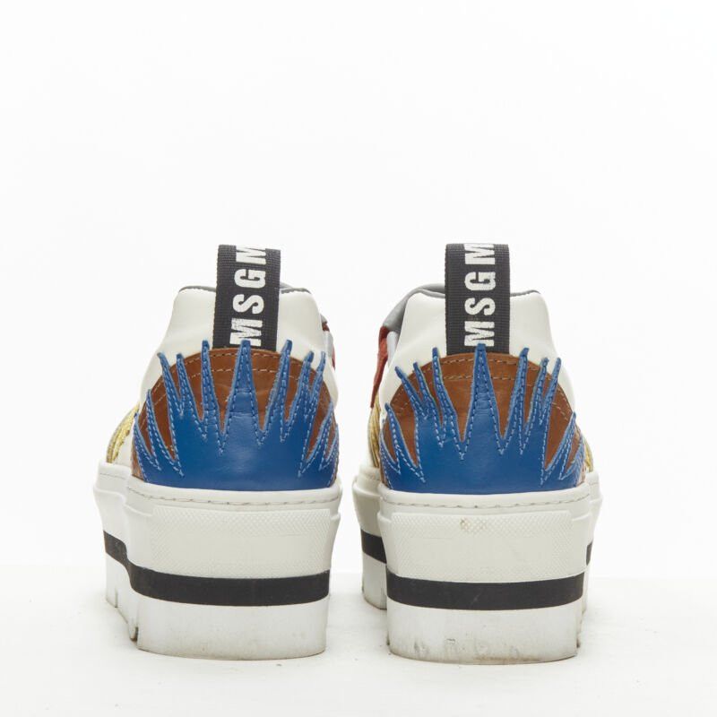 MSGM MSGM white leather starburst patchwork point toe platform sneaker EU36 Size US 6 / IT 36 - 6 Thumbnail