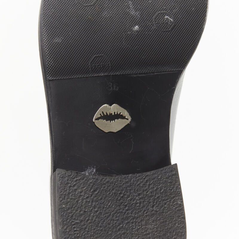 Markus Lupfer MARKUS LUPFER Signature studded embroidered lips white leather brogue EU36 Size US 6 / IT 36 - 11 Thumbnail