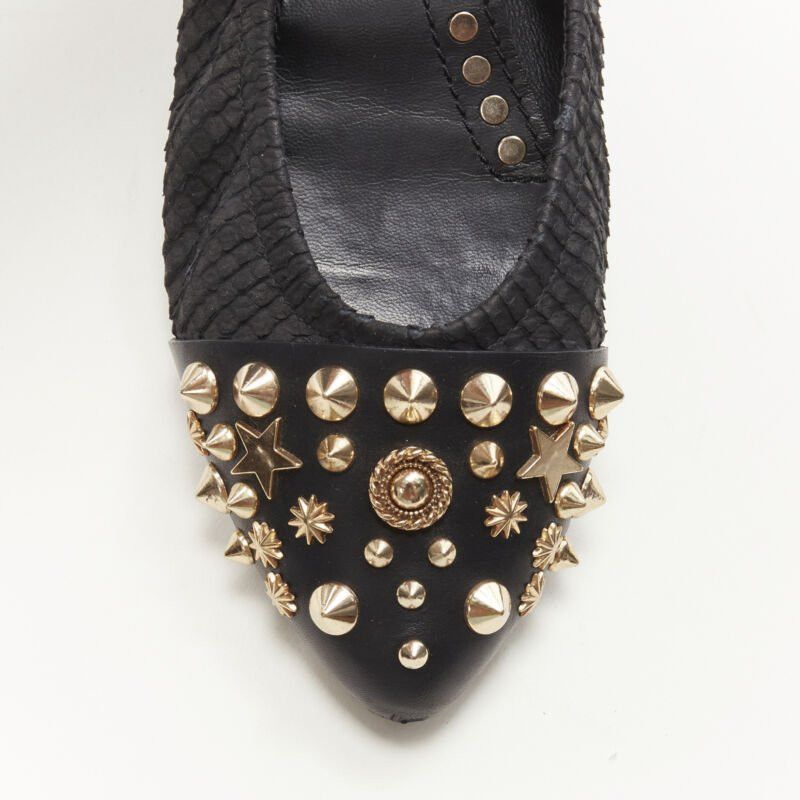 Givenchy GIVENCHY Riccardo Tisci gold star spike stud toe cap scaled ballerina flats EU37 Size US 7 / IT 37 - 5 Thumbnail