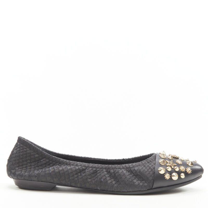 Givenchy GIVENCHY Riccardo Tisci gold star spike stud toe cap scaled ballerina flats EU37 Size US 7 / IT 37 - 2 Thumbnail