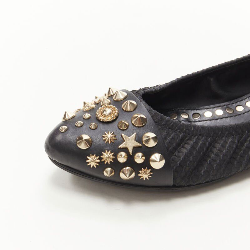 Givenchy GIVENCHY Riccardo Tisci gold star spike stud toe cap scaled ballerina flats EU37 Size US 7 / IT 37 - 6 Thumbnail