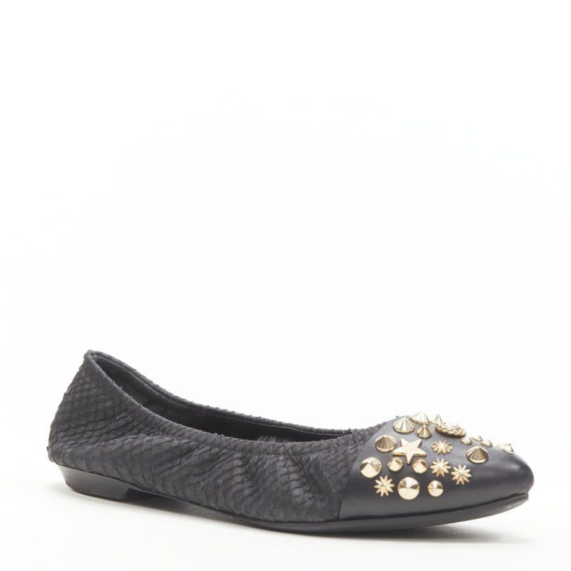 Givenchy GIVENCHY Riccardo Tisci gold star spike stud toe cap scaled ballerina flats EU37 Size US 7 / IT 37 - 3 Thumbnail