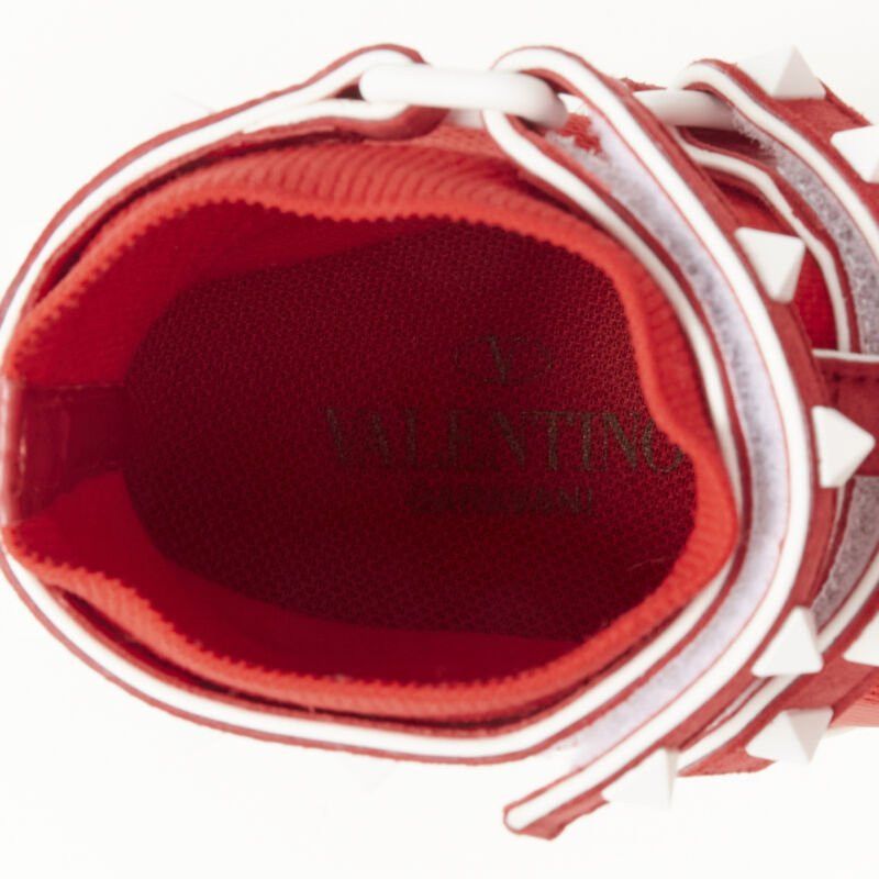 Valentino VALENTINO Free Rockstud Bodytech red sock knit white stud high top sneaker EU36 Size US 6 / IT 36 - 9 Thumbnail