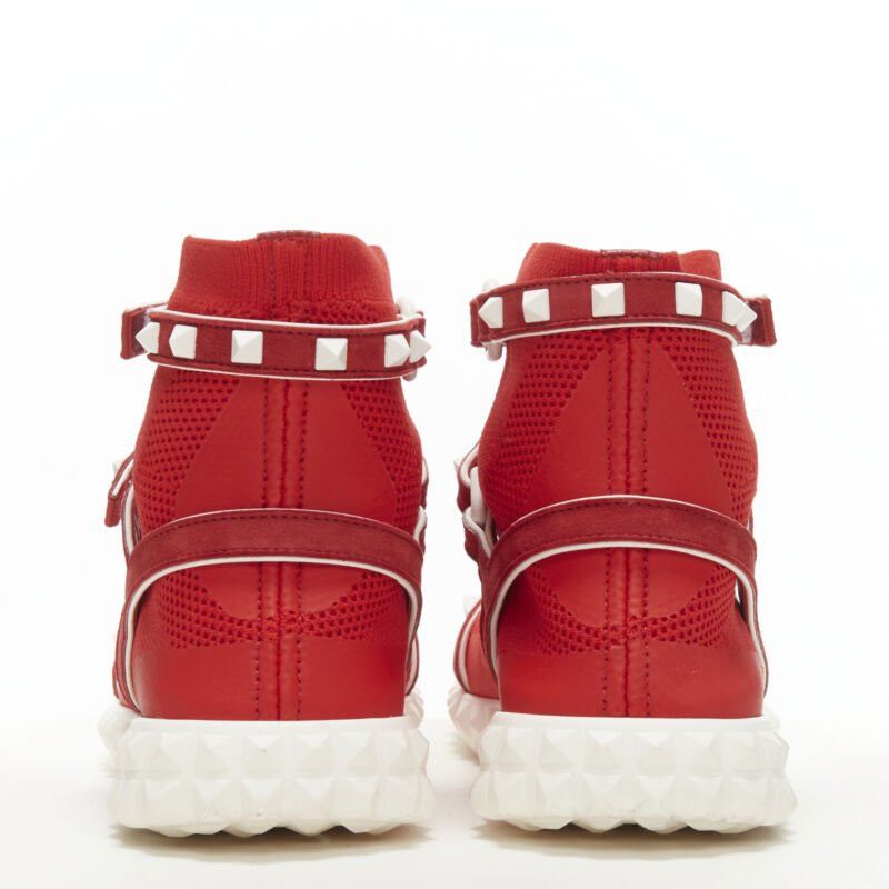 Valentino VALENTINO Free Rockstud Bodytech red sock knit white stud high top sneaker EU36 Size US 6 / IT 36 - 5 Thumbnail