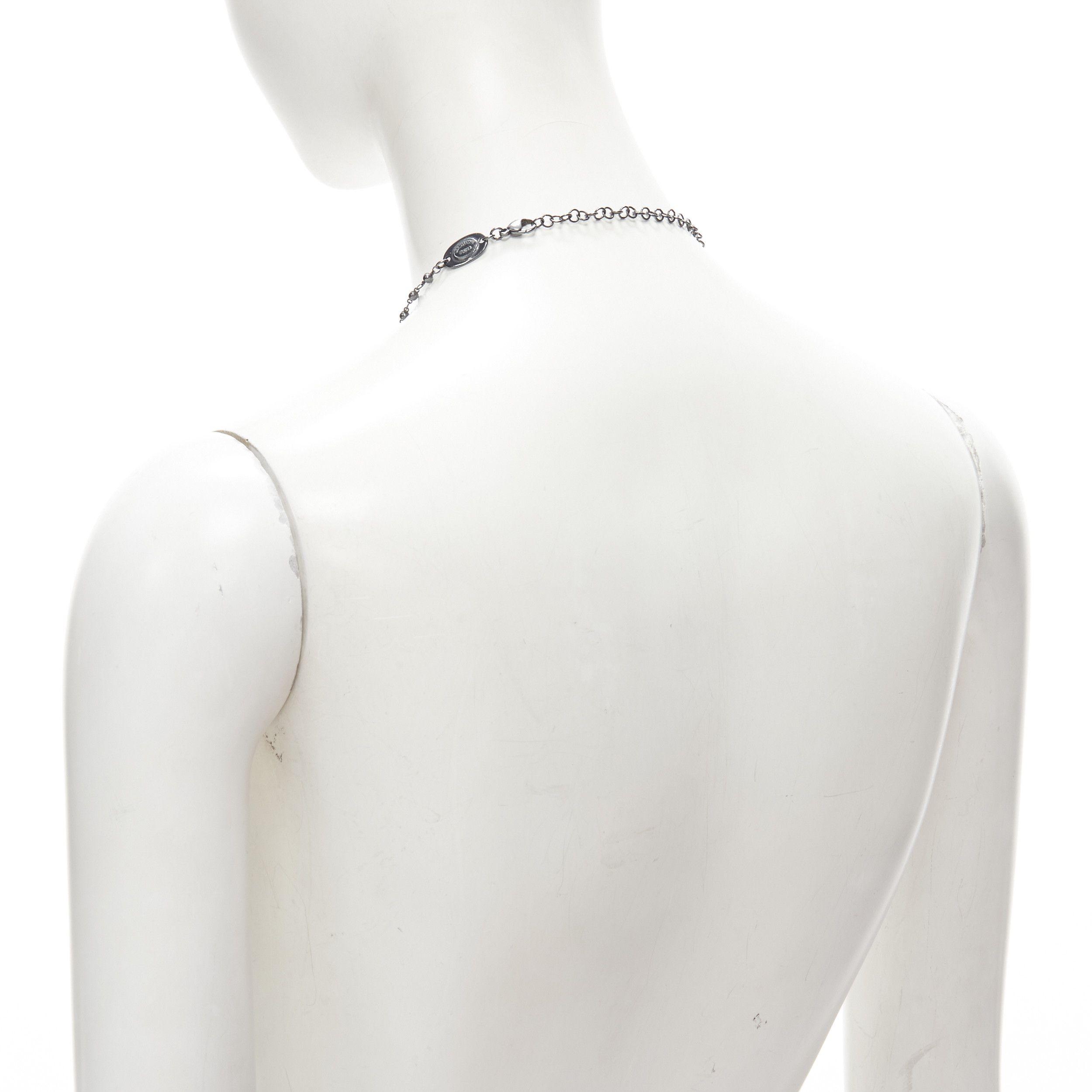 Other BABYLONE PARIS gunmetal crystal cross black beads rosary necklace Size ONE SIZE - 6 Thumbnail
