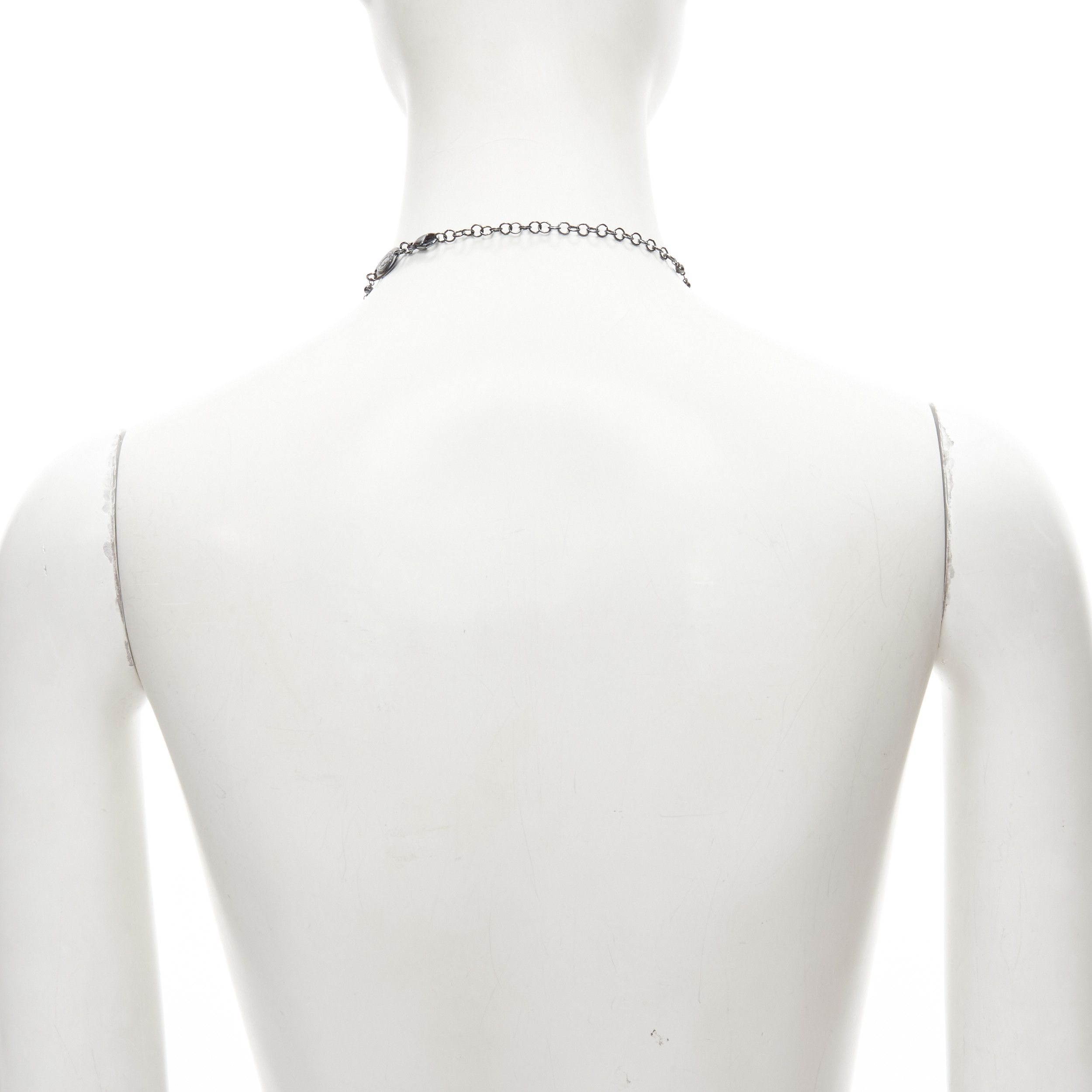 Other BABYLONE PARIS gunmetal crystal cross black beads rosary necklace Size ONE SIZE - 5 Thumbnail