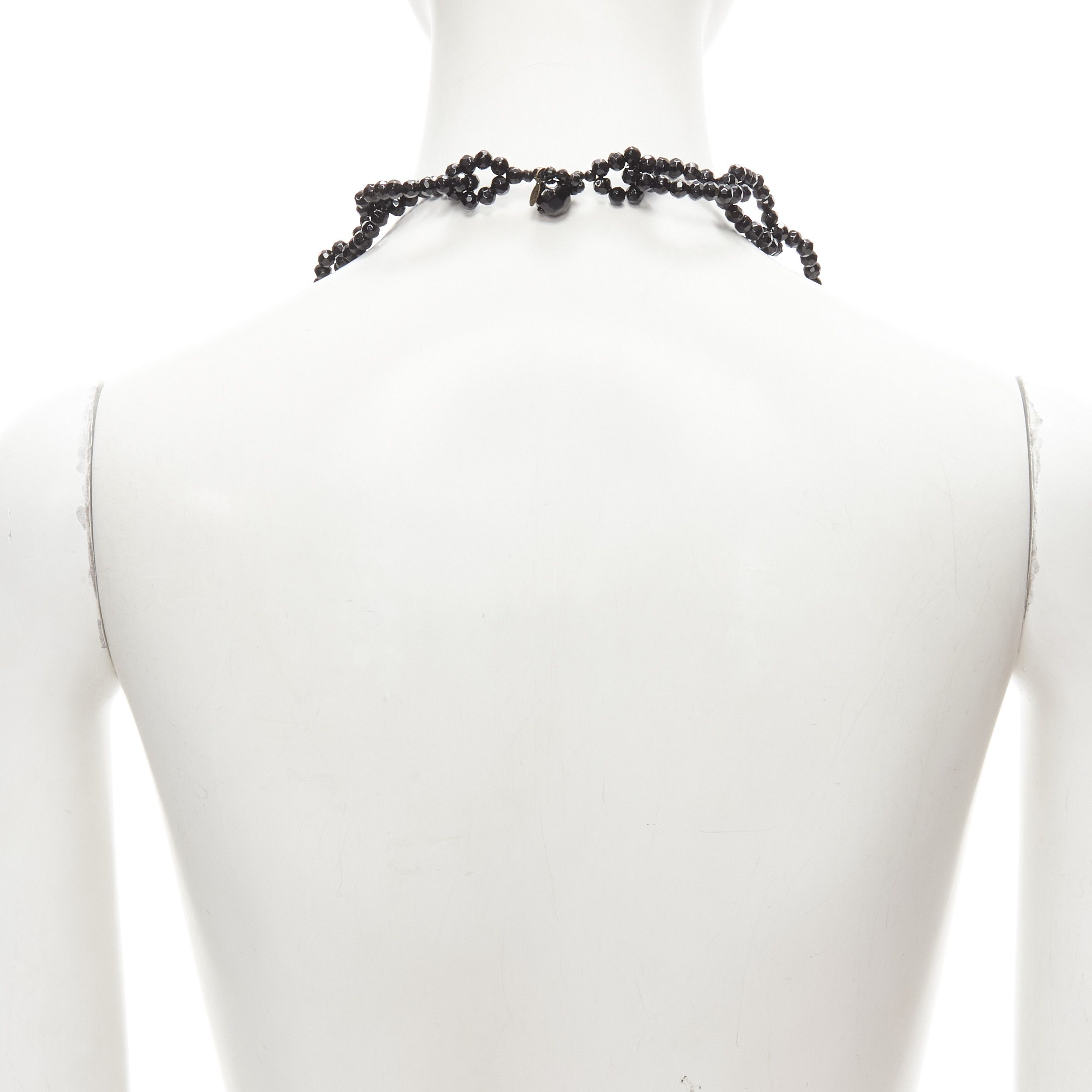 Other LEE ANGEL black beads loop chain long oversized statement necklace Size ONE SIZE - 4 Thumbnail