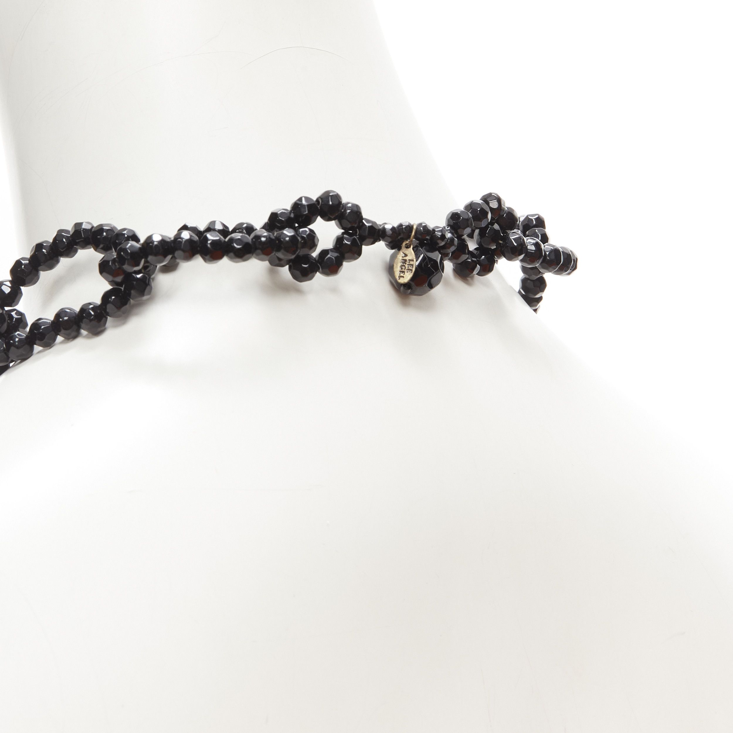 Other LEE ANGEL black beads loop chain long oversized statement necklace Size ONE SIZE - 6 Thumbnail