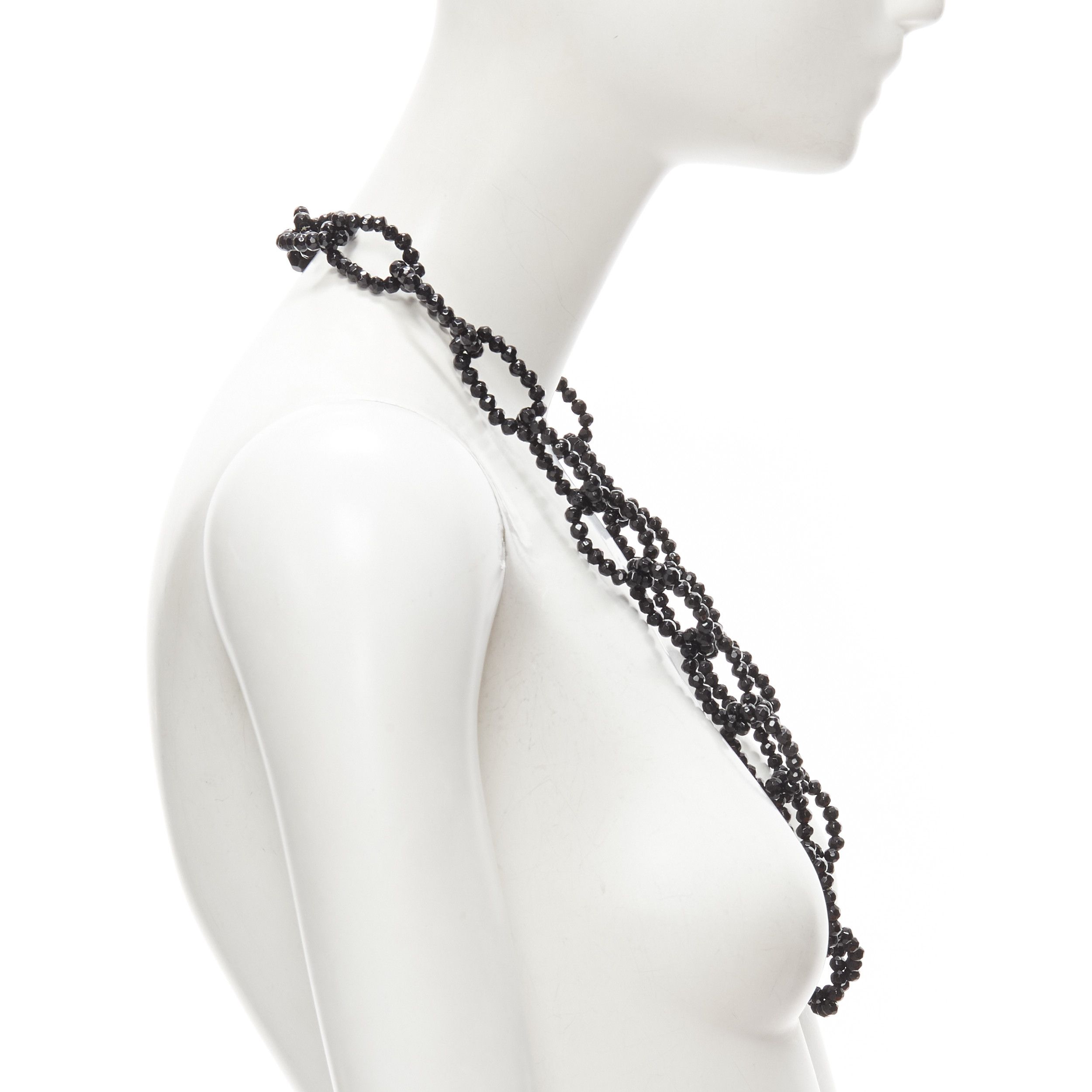 Other LEE ANGEL black beads loop chain long oversized statement necklace Size ONE SIZE - 3 Thumbnail